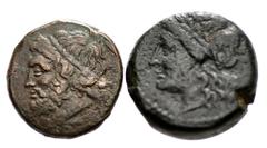 Large Lots GREEK. Magna Graecia & Sicily. Lot of two (2) Syracusan bronze issues of the Fifth Democracy. Includes: CNS 205; HGC 2, 1453 // CNS 207; HGC 2, 1470. Some roughness. VF. LOT SOLD AS IS, NO 