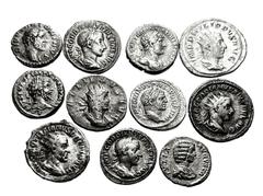 Large Lots ROMAN. Imperial. Lot of eleven (11) AR Denarii and Antoniniani. Includes: AR Denarii: Hadrian // Divus Antoninus Pius // Septimius Severus // Caracalla // Julia Domna // Gordian II (2) // A