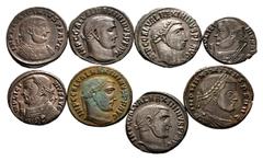 Large Lots ROMAN. Imperial. Lot of eight (8) Æ Folles of Maximinus II and Licinius I. Includes: Maximinus II (5) // Licinius I (3). VF to Good VF. LOT SOLD AS IS, NO RETURNS. Eight (8) coins in lot. E
