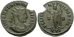 Julian of Pannonia. Usurper, AD 284-285. Antoninianus (21mm, 3.28 g). Siscia mint. Radiate, draped, and cuirassed bust right / Felicitas standing facing, head left, holding caduceus and scepter; S-B/X