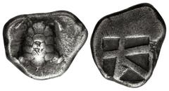 Greek ISLANDS off ATTICA, Aegina. Circa 456/45-431 BC. AR Stater (21mm, 12.10 g, 9h). Land tortoise with segmented shell / Large square incuse with skew pattern. Meadows, Aegina, Group IIIb; HGC 6, 43