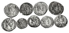 Large Lots ROMAN. Imperial. Lot of nine (9) AR Siliquae from Julian II to Arcadius. Includes: Julian II (2) // Valentinian I // Valens // Graitan // Magnus Maximus // Theodosius I // Honorius // Arcad