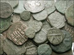 BYZANTINE. Miscellaneous Æ. Includes: Various denominations and mints. Mix of early Byzantine and anonymous folles of various classes. Also includes a late Roman follis of Constantine II. Fair conditi