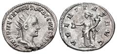 The McAlee Collection – Trajan Decius and Later Herennius Etruscus. As Caesar, AD 249-251. AR Antoninianus (22.5mm, 4.11 g, 7h). Antioch mint, 1st officina. Struck under Trajan Decius. HEREN ETRV MES 