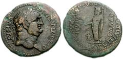 LYDIA, Philadelphia. Vespasian. AD 69-79. Æ 23mm (7.81 g). Laureate head right / Zeus standing left, holding eagle and scepter; altar before. RPC II 1329; BMC 61. Near VF, dark brown patina, some ligh