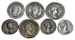 Large Lots ROMAN. Imperial. Lot of seven (7) AR Denarii and Antoniniani. Includes: Caracalla. AR Denarius // Julia Soaemias. AR Denarius // Julia Maesa. AR Denarius // Gordian III. AR Antoninianus (2)