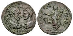 Roman Provincial PONTUS, Neocaesarea. Trebonianus Gallus, with Volusian. AD 251-253. Æ (29mm, 14.00 g, 12h). Dated CY 188 (AD 251/2). AVT K K/ ΓAΛΛOC KAI OVOΛOV[CCIANOC]/ CЄB, laureate, draped, and cu