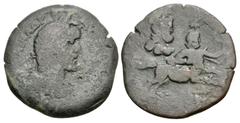Roman Provincial EGYPT, Alexandria. Antoninus Pius. AD 138-161. Æ Drachm (31.5mm, 20.69 g, 12h). Zodiac series. Dated RY 8 (AD 144/145). Laureate, draped, and cuirassed bust right / Jupiter in Sagitta