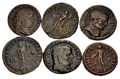 Large Lots ROMAN. Imperial. Lot of seventeen (17) Æ Folles. Includes: Diocletian (5) // Maximianus (2) // Constantius I as Caesar (2) // Galerius as Caesar (2) // Galerius as Augustus // Maximinus II 