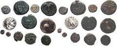 Estimate $600 JUDAEA. Lot of twelve Biblical coins. Includes the following: Yehud. AR Hemiobol. Hendin 429. Toned Fine/VF // Yehud. AR Hemiobol. Meshorer-Qedar II 33. Near Fine // Hasmonean. John Hyrc