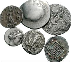 MIXED. Greek through Central Asian. Includes: CELTIC, Danube. AR Tetradrachm. Imitating Philip II. Head of Zeus right / Horse left // ILLYRIA, Dyrrhachion. AR Drachm. Cow suckling calf / Double stella