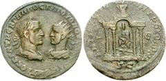 SYRIA, Seleucis and Pieria. Antioch. Trebonianus Gallus, with Volusian. AD 251-253. Æ 8 Assaria (18.98 g, 12h). Laureate, draped, and cuirassed bust of Trebonianus Gallus right, vis-à-vis radiate, dra