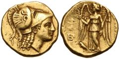 Greek PTOLEMAIC KINGS of EGYPT. Ptolemy I Soter. As satrap, 323-305/4 BC. AV Stater (17.5mm, 8.50 g, 12h). In the name and types of Alexander III of Macedon. Kyrene mint. Struck under Ophellas or Maga