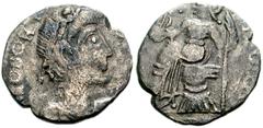 VANDALS. Gaiseric to Gunthamund. Circa 440-490. AR Siliqua (14mm, 1.57 g). Imitative Group. Pseudo-Ravenna mint in Carthage. Struck in the name of Honorius. Pearl-diademed, draped, and cuirassed bust 