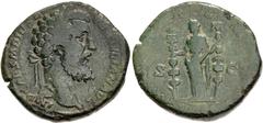 Roman Imperial Didius Julianus. AD 193. Æ Sestertius (29mm, 18.32 g, 6h). Rome mint. Laureate head right / Concordia standing left, holding signum with each hand. RIC IV 14; Banti 1. Green patina, som