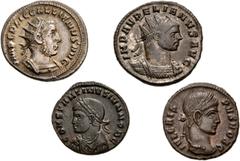 Large Lots ROMAN. Imperial. Lot of four (4) silver and bronze issues. Includes: Gallienus. AR Antoninianus. RIC 181 // Aurelian. Antoninianus. RIC 62 // Constantine II. Æ Follis. Treveri mint. RIC 455