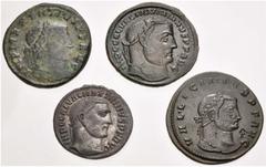 Large Lots ROMAN. Imperial. Lot of four (4) Æ Folles. Includes: Galerius // Maximinus II // Maxentius // Licinius I. VF or better. LOT SOLD AS IS, NO RETURNS. Four (4) coins in lot.