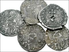 MIXED. Byzantine & World. Miscellaneous AR. Includes: BYZANTINE: Heraclius, with Heraclius Constantine. 610-641. AR Hexagram. Heraclius and Heraclius Constantine enthroned facing, each holding globus 