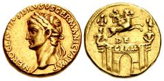 Merani Collection – Roman Imperial Nero Claudius Drusus. Died 9 BC. AV Aureus (18mm, 7.77 g, 6h). Lugdunum (Lyon) mint. Struck under Claudius, AD 41-42. NERO CLAVDIVS • DRVSVS • GERMANICVS • IMP, head