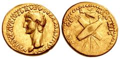 Merani Collection – Roman Imperial Nero Claudius Drusus. Died 9 BC. AV Aureus (19mm, 7.69 g, 10h). Lugdunum (Lyon) mint. Struck under Claudius, AD 41-42. NERO • CLAVDIVS • DRVSVS • GERMANICVS • IMP, h