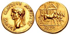 Merani Collection – Roman Imperial Divus Claudius. Died AD 54. AV Aureus (18.5mm, 7.79 g, 6h). Lugdunum (Lyon) mint. Struck under Nero, AD 54-55. DIVVS CLAVDIVS AVGVSTVS, laureate head left / EX S C i