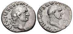 Merani Collection – Roman Imperial Vitellius, with Vitellius the Elder. AD 69. AR Denarius (17.5mm, 3.02 g, 6h). Rome mint. Struck circa late April-20 December. [A V]ITELLIVS GERM IM[P AVG TR P], laur