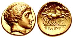 Greek KINGS of MACEDON. temp. Philip II – Alexander III. Circa 340/36-328 BC. AV Stater (17.5mm, 8.48 g, 12h). In the name and types of Philip II. Pella mint. Head of Apollo right, wearing laurel wrea