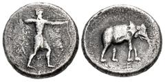 Greek KINGS of MACEDON. Alexander III 'the Great'. 336-323 BC. AR 'Medallion' of 2 Shekels or Tetradrachm (24mm, 15.35 g, 9h). Local (Satrapal) mint in Babylon. Struck circa 325-323 BC. Archer, in Per