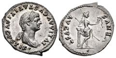 Roman Imperial Julia Titi. Augusta, AD 79-90/1. AR Denarius (20mm, 3.34 g, 6h). Rome mint. Struck under Titus, AD 80-81. IVLIA AVGVSTA TITI AVGVSTI F •, draped bust right, wearing stephane, hair in lo