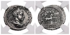 Roman Imperial Elagabalus. AD 218-222. AR Denarius (19mm, 3.23 g, 12h). Antioch mint. Struck AD 218-219. ΛNTONINVS PIVS FEL ΛVG, laureate, draped, and cuirassed bust righl / SΛNCT DEO S OLI, ELΛGΛBΛL 