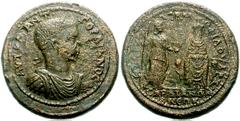 LYDIA, Sardis. Gordian III. AD 238-244. Æ Medallion (38mm, 46.35 g, 6h). Laureate, draped, and cuirassed bust right / Cult statue of Kore seated facing between grain-stalk and poppy; to left, Demeter 