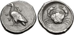 Greek SICILY, Akragas. Circa 480/78-470 BC. AR Didrachm (22mm, 8.58 g, 11h). Sea eagle standing left / Crab within incuse circle. Westermark, Coinage, Period I, Group IV, 243.3 (O84/R160 – this coin);