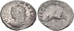 Roman Imperial Gallienus. AD 253-268. Antoninianus (22mm, 3.60 g, 11h). Mediolanum (Milan) mint. Issue 2(2), AD 260-1. G[ALLI]ENVS AVG, radiate, draped, and cuirassed bust left, viewed from rear, hold