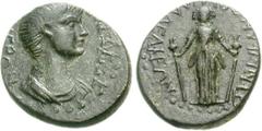 LYDIA, Philadelphia. Nero. AD 54-68. Æ 17mm (4.09 g, 7h). Struck AD 54-59. Draped bust right / Hekate standing facing, holding torch in each hand. RPC 3041 (this coin illustrated); SNG Copenhagen -; S