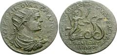 LYDIA, Sardis. Valerian I. AD 253-260. Æ Medallion - 46mm (42.11 g, 6h). Domitius Rufus asiarch and son of the second asiarch. Radiate, draped, and cuirassed bust right / Demeter, with billowing veil 