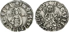 BULGARIA, Second Empire. Ivan Sracimir. 1356–1397. AR Grosh (1.32 g, 11h). Half-length facing bust of Christ standing facing before seat, raising hands in benediction, IC XC and monograms across field