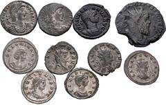 Large Lots ROMAN. Imperial. Lot of ten (10) antoniniani and bronze issues. Includes: Gallienus. Antoninianus (4) // Salonina. Antoninianus // Postumus. Æ Sestertius // Aurelian. Æ Sestertius // Severi