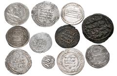 Large Lots ISLAMIC. Miscellaneous. Lot of eleven (11) silver and bronze issues. Includes: Umayyad. AR Dihem. Hamadan mint. Dated AH 93 // AR al-Samiya mint. Dated AH 131 // 'Abbasid. AR DIrhem. Armini