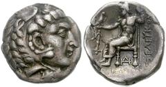 SELEUKID KINGS of SYRIA. Seleukos I Nikator. 312-281 BC. AR Drachm (16mm, 4.11 g, 1h). Uncertain Eastern mint (in Drangiana or Arachosia?). Struck circa 294-281 BC. Head of Herakles right, wearing lio