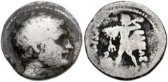 BAKTRIA, Greco-Baktrian Kingdom. Diodotos I. Circa 255-235 BC. AR Drachm (16mm, 3.46 g, 6h). Mint A (near Aï Khanoum). Struck in the name of Antiochos II of Syria, circa 255-240 BC. Diademed head righ