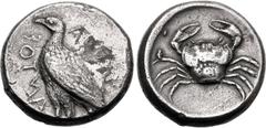 Greek SICILY, Akragas. Circa 465/0–445/0 BC. AR Tetradrachm (25mm, 16.91 g, 9h). Sea eagle standing left / Crab within incuse circle. Westermark, Coinage, Period II, Group II, 334 (O7/R25); HGC 2, 78.
