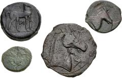 Large Lots GREEK. Magna Graecia & Sicily. Lot of four (4) Carthaginian bronze issues. Includes: various issues, all different. Fine to Good Fine. LOT SOLD AS IS, NO RETURNS. Four (4) coins in lot.