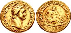 Merani Collection – Roman Imperial Domitian. AD 81-96. AV Aureus (20mm, 7.54 g, 6h). "Germania Capta" commemorative. Rome mint. Struck 1 January-13 September AD 87. IMP • CΛES • DOMIT • ΛVG • GERM • P