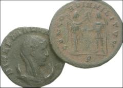 ROMAN. Imperial. Antoniniani of Diva Mariniana and Florian. Includes: DIVA MARINIANA. Veiled and draped bust right, set on crescent / Diva Mariniana reclining on peacock flying right // FLORIAN. Radia