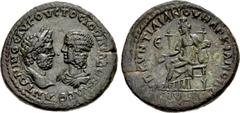 Roman Provincial MOESIA INFERIOR, Marcianopolis. Caracalla, with Julia Domna. AD 198-217. Æ Pentassarion (29mm, 14.01 g, 1h). Quintilianus, legatus consularis. Struck AD 215. Laureate head of Caracall