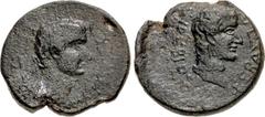 Roman Provincial THESSALY, Magnetes. Augustus, with Tiberius. 27 BC-AD 14. Æ Diassarion (24mm, 11.19 g, 7h). ΣΕΒΑΣΤΟΣ ΜΑΓΝΗΤΩΝ around from top left, laureate head of Augustus right / ΤΙΒΕΡΙΟΣ ΣΕΒΑΣΤΟΣ