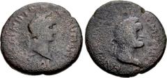Roman Provincial THESSALY, Magnetes. Domitian. AD 81-96. Æ Diassarion (23mm, 7.56 g, 5h). ΔΟΜΙΤΙΑΝΟC K[AICAP Μ]ΑΓΝΗΤωΝ around from right, laureate head of Domitian right / ΔΟΜΙΤΙΑΝΟC KAIC[AP ΜΑΓΝΗΤ] a