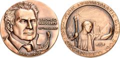 United States Medals Set of two (2) New York Numismatic Club Presidential Medals in Fine Silver (38mm, 44.19g, 12h) and Bronze (38mm, 42.26g, 12h). . JEROME C./ HAGGERTY/ 45TH PRESIDENT in three lines