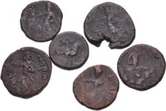 Large Lots CENTRAL ASIAN. Ancient India. Lot of fifteen (15) mostly Kushan Æ Tetradrachms. Includes: various types and rulers. Average Fine, rough brown surfaces, one smoothed. LOT SOLD AS IS, NO RETU