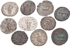 Large Lots ROMAN. Imperial. Lot of ten (10) mostly Antoniniani. Includes: Trajan Decius. AR Antoninianus // Herennius Etruscus. AR Antoninianus // Herennia Etruscilla. AR Antoninianus // Valerian I. A